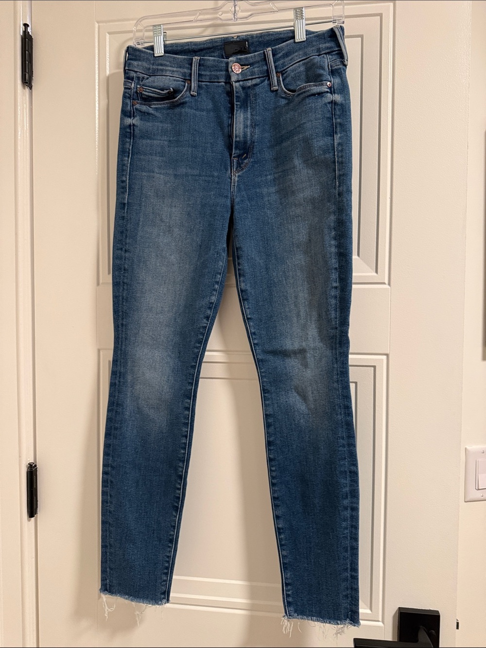 MOTHER Blue Faded Skinny Jeans